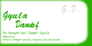 gyula dampf business card